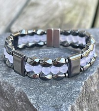 Magnetic Therapy Hematite Bracelet Anklet Necklace Amethyst Gemstone Pain Relief