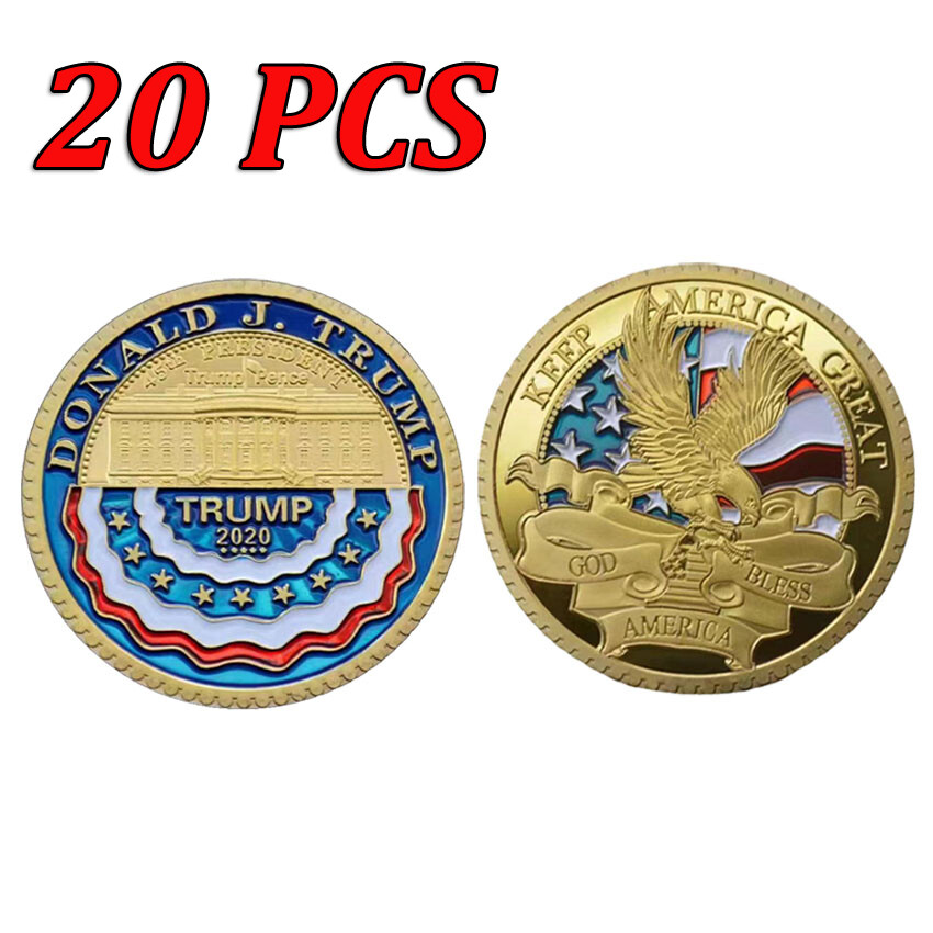 20PCS Donald Trump 45th President Challenge Coin Commemorative Coin 2020 USA