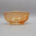Vintage Dugan Marigold Carnival Glass Wreathed Cherry Berry Bowl Dish Small