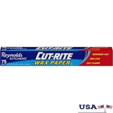 Cut-Rite Wax Paper Roll Nonstick Microwave Safe Baking Cooking 75ft x 12in New