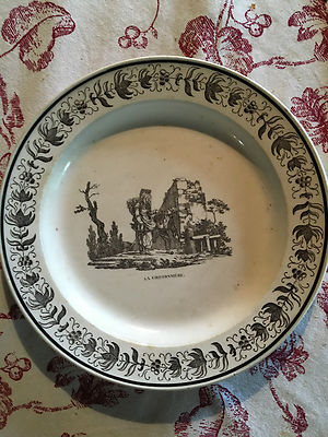 Teller Creil ?Choisy? Repräsentativ Anfang XIX Eme Selten La Chiffoniere Alte