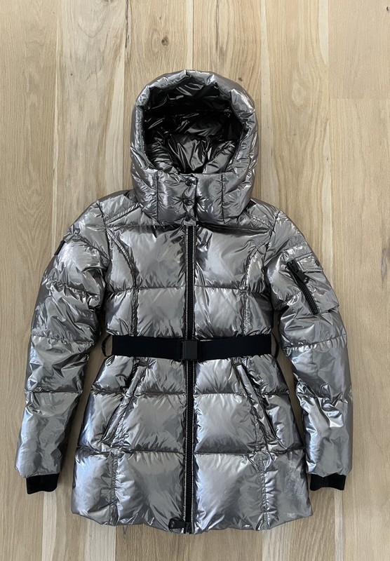 Sam. Girls Soho Down Puffer Jacket In gunmetal, Size 14