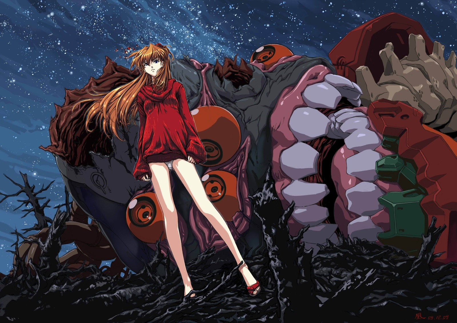 Anime eva unit 02 neon genesis evangelion thighs Playmat Gaming Mat Desk