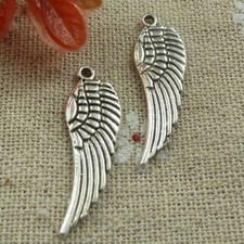 Free Ship 140 pcs tibetan silver wing charms pendant 30x9mm L-769