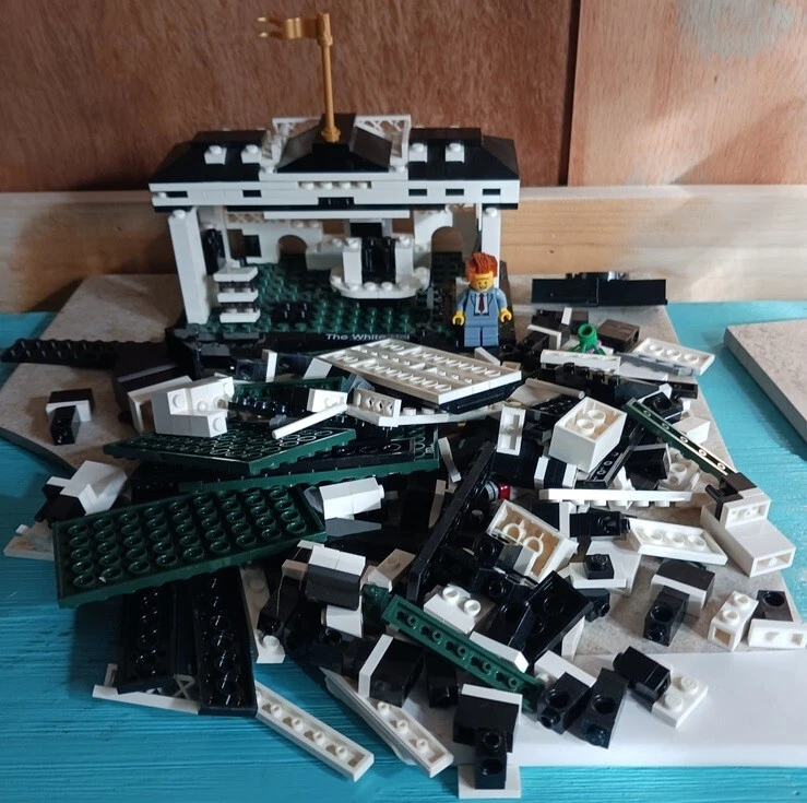 LEGO White House Trump Demolished Rebuild Needed President Figure Included Parts - Image 4 of 4