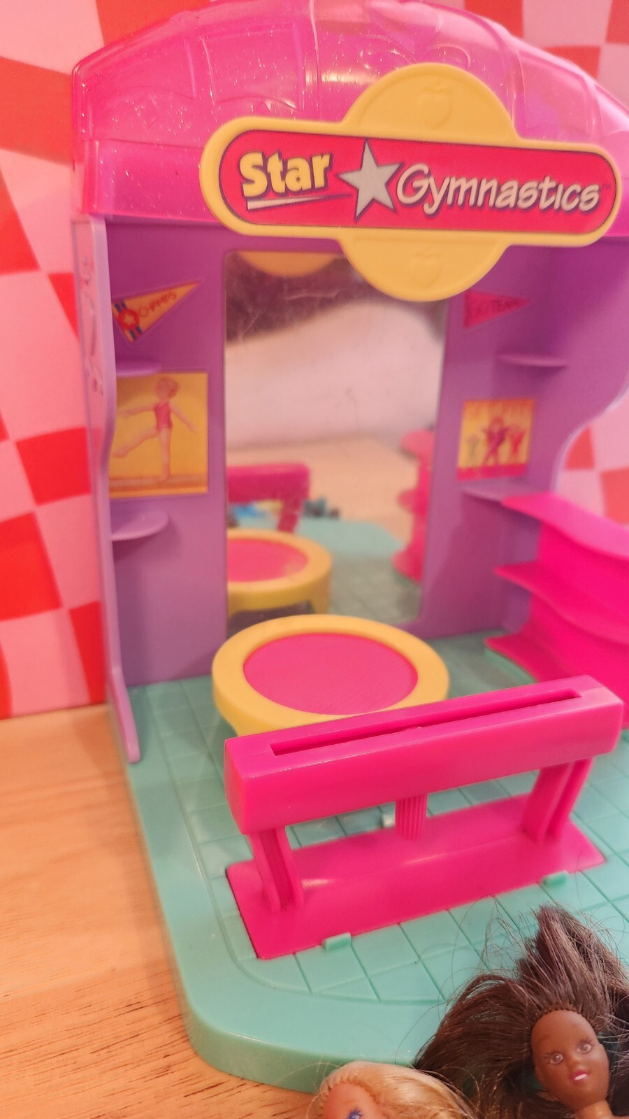 Vintage 1996 Melanie's Mall Play Set Star Gymnastics Shop Dolls Incomplete USED