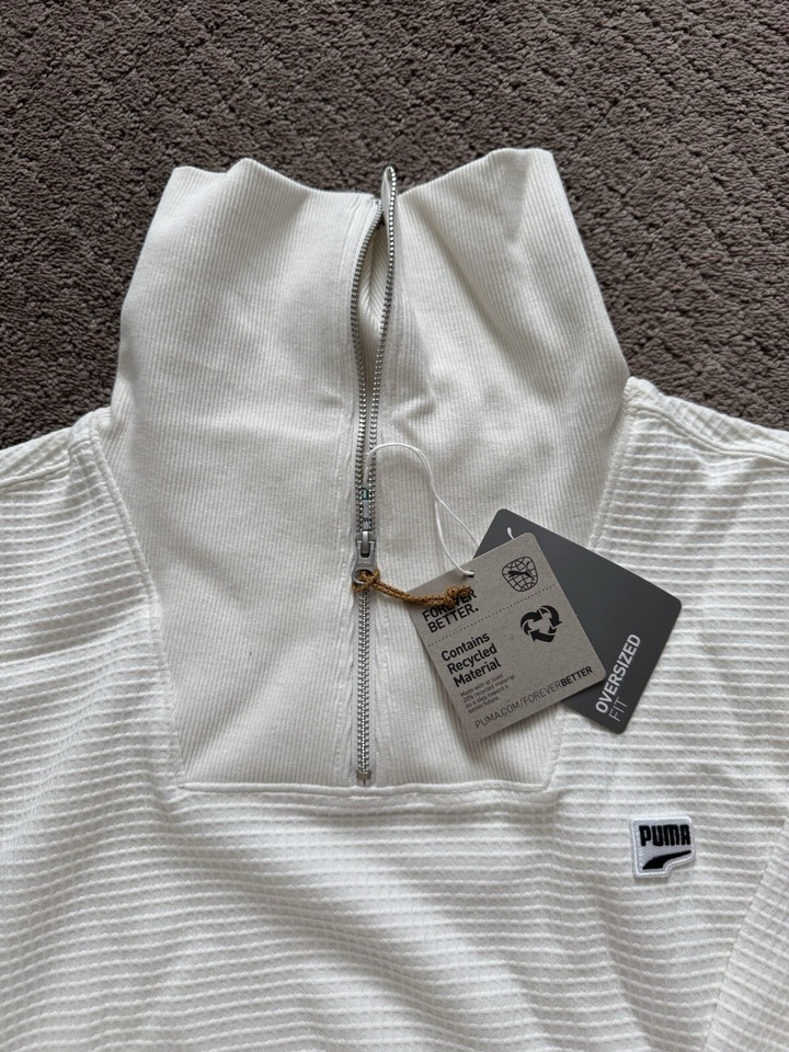 Puma Women’s Downtown Half Zip Crew Pullover Warm White Size L 70 eBay