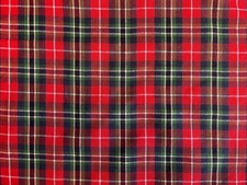 Red Green Blue Tartan Plaid Cotton Homespun Fabric  Quilt Sewing Home Decor
