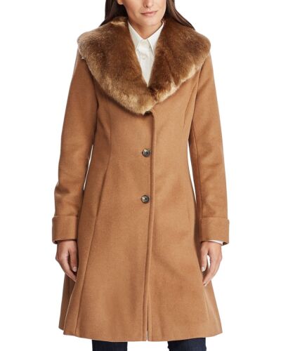 Ralph Lauren Women S Faux Fur Collar, Womens Faux Fur Trench Coat