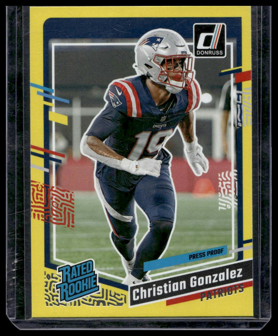 2023 Donruss #369 Christian Gonzalez Press Proof Yellow