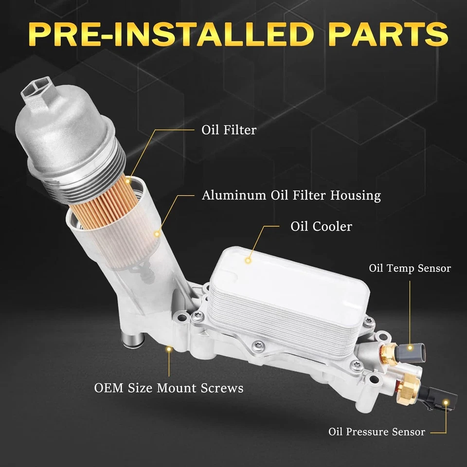 Full Aluminum Oil Filter Housing Fit For 2017-2018 Dodge Jeep Chrysler Ram 3.6L - Image 2 of 4
