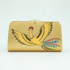 Okamoto Orimono Nishijin Ori Chain Clutch Bag Phoenix