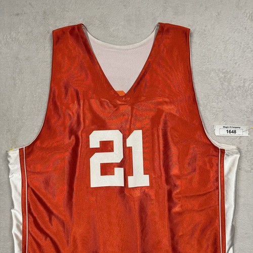 Orange Basketball Jersey Mens 2XL XXL #21 Reversable Inside - Eastbay Jersey - Picture 2 of 15