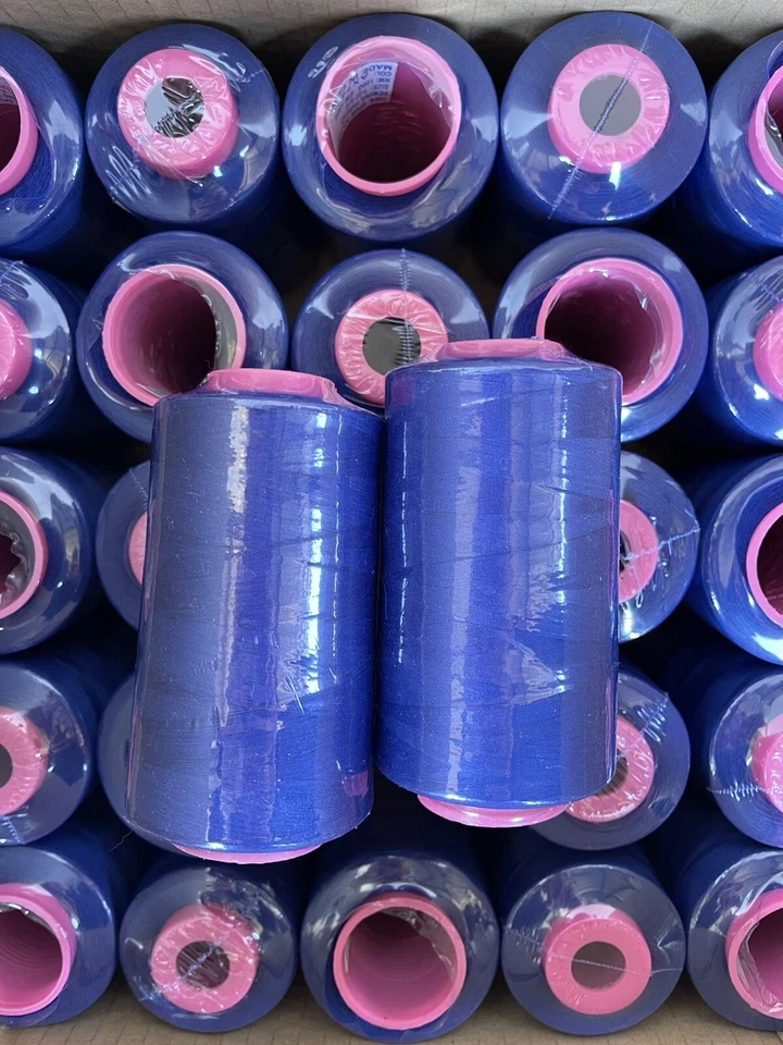 50 Spools LAPIS BLUE ROYAL Multi Purpose Serger Sewing Threads S/2 T27 Quality - Image 2 of 4