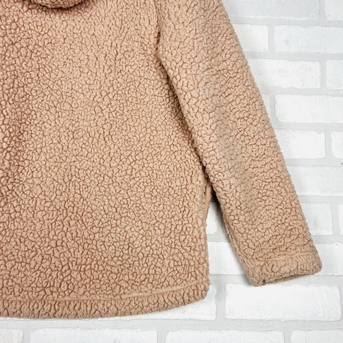 Abercrombie Kids Sherpa Fleece Cardigan Sweater Size 13/14 Pink Peach So Soft - Picture 12 of 14