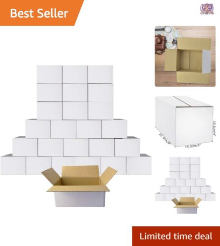 Versatile 25 Pack White Corrugated Mailers - 9x6x4 inch Shipping Solution