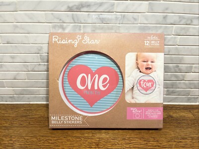 Hearts Milestone Photo Prop Belly Stickers Set, Baby Girls, Age 0-12M, New Open