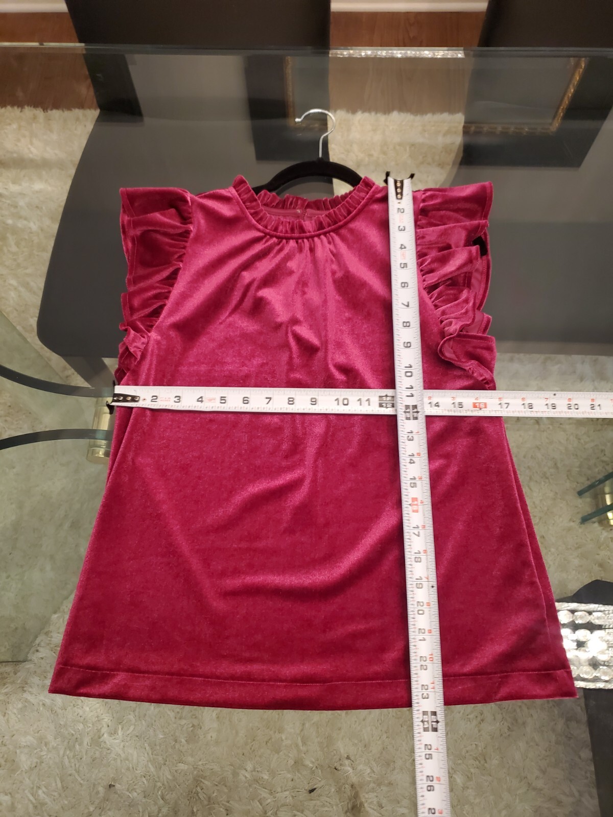 Gap Womens Purple Solid Ruffle Polyester Crew Nec… - image 9