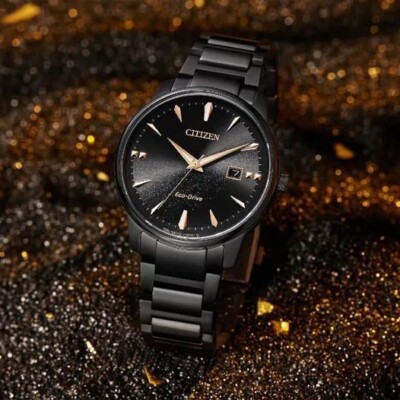 Citizen Eco-Drive EW2316-79E Black Analog Solar Power Roman Ladies