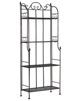 Gartenregal Metall Schwarz / Gold Antik-Optik 4 AblagefläChen Klappbar Isernia