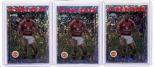 (3) Lot 2024-25 Topps Chrome UEFA Chido Obi Speckle Refractor Rookie RC #14