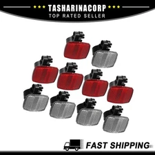 Universal Piece of 10 Bicycle Front Rear Reflector Mountain Bike Safety Warning