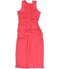 Michael Kors Womens Ruched Maxi Dress, pink, XL