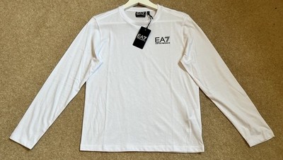 Core Identity Jungen weißes Langarm EA7 T-Shirt 12 JAHRE Emporio Armani neu mit Etikett