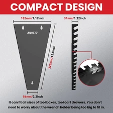 4 Pack Magnetic Wrench Organizer, 64-Slot Magnetic Wrench Organizer Tray for ...