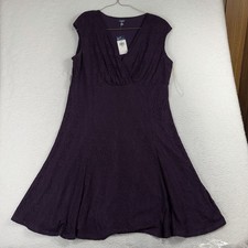 Chaps Eggplant Purple Dress 18W Floral Lace Style A Line Knee Length 115$ NWT