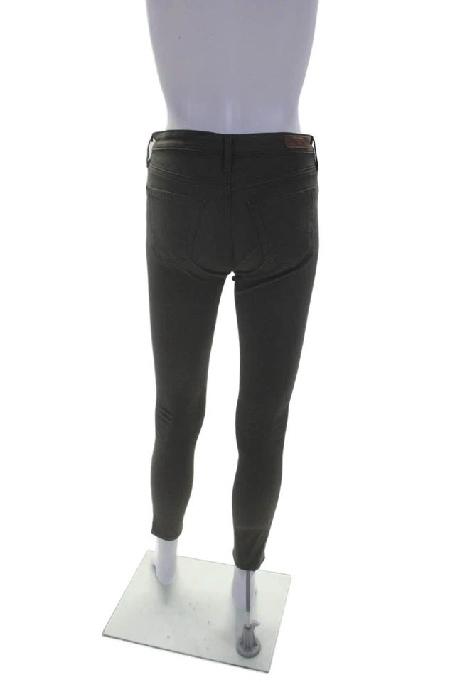 AG Adriano Goldschmied 女式绿色紧身踝超紧身牛仔裤 25 码 — 第 3/4 张图片