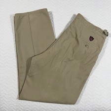 VTG Polo Ralph Lauren Chino Pants 36x32 Khaki Pleated Made in USA Preppy EUC