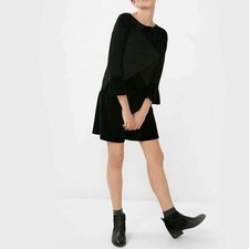 Desigual Abito Shift Corto Nero Floreale Zz8 Taglia M EU40