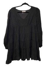 Urban Outfitters Boho Mini Dress Women's Size XS Black Long Sleeve