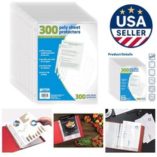 300 Clear Poly Sheet Protectors - Archival Quality for Document Organization