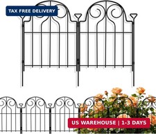 Decorative Garden Fence 17in x10ft, 10 Panels Rustproof Metal No Dig Fence Anima