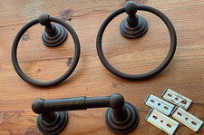 3 Piece Bath Hardware Set 2 Rings 6 3/4" DIA TP Holder Oil Rubbed Bronze