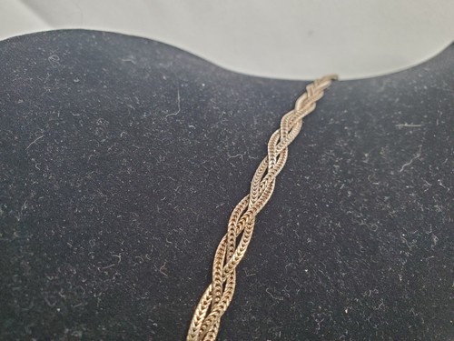 Long 24.5" 5mm Italian Solid 925 Sterling Silver Triple Strand Woven Necklace - Picture 6 of 14