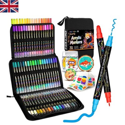 72 Farben Dual Tip Acrylfarbe Marker - Perfekt für kreative Kunstprojekte