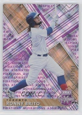2019 Panini Elite Extra Edition Aspirations Purple 24/250 Ronny Brito #135 0q3