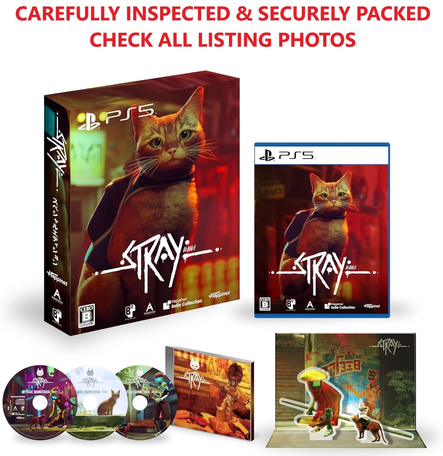 Stray PS5 Japan Special Edition Collector Multi-language EN/FR/ES/IT+ NO Iam8bit