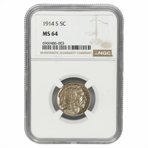 1914S Buffalo Nickel 5C NGC MS 64
