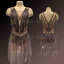 New Ice Figure Skating Dress Figure Skating Dress For Competition brown dyeing