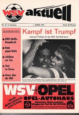 Football programme booklet 73/74 Liga Wuppertaler SV-Red Weiß Essen