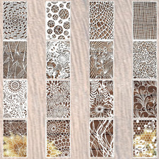 16Pcs Textured Floral Painting Stencils Texture Template for Art for Scrapbookin