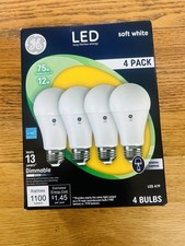 4- GE LED 75 watt 75W Soft White General Purpose Bulbs A21 PC 92979
