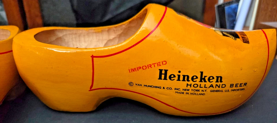 One Heineken wooden shoe clog, antique vintage decoration for man cave - Image 3 of 4