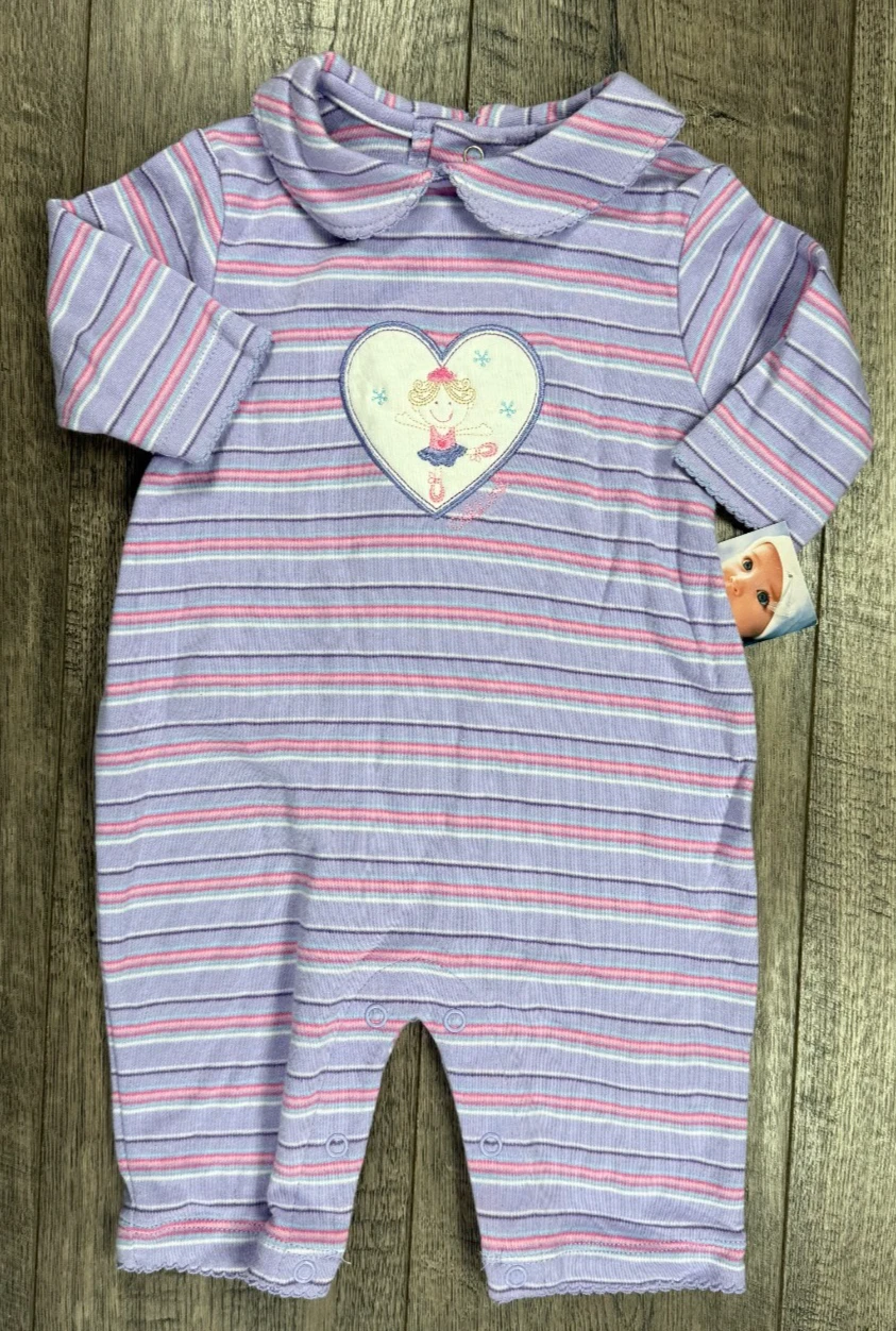 Baby Girl Clothes New Vintage Oshkosh 0-3 Month Purple Ballerina Outfit