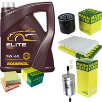 Mann Inspektionspaket 5L Mannol Elite 5W-40 FüR VW Lupo 1.0 1.4 Polo Seat Arosa