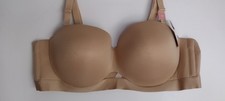 Lane Bryant Cacique Comfort Bliss Multi-Way Strapless Underwire BEIGE Bra Sz 46C